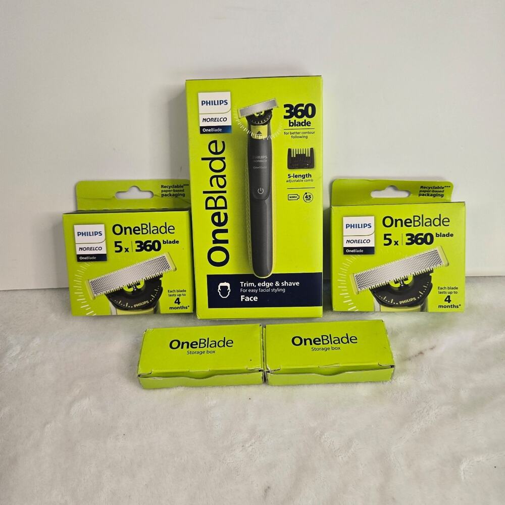 Philips Norelco OneBlade 360 Face & Body Trimmer + 12 Genuine Replacement Blades